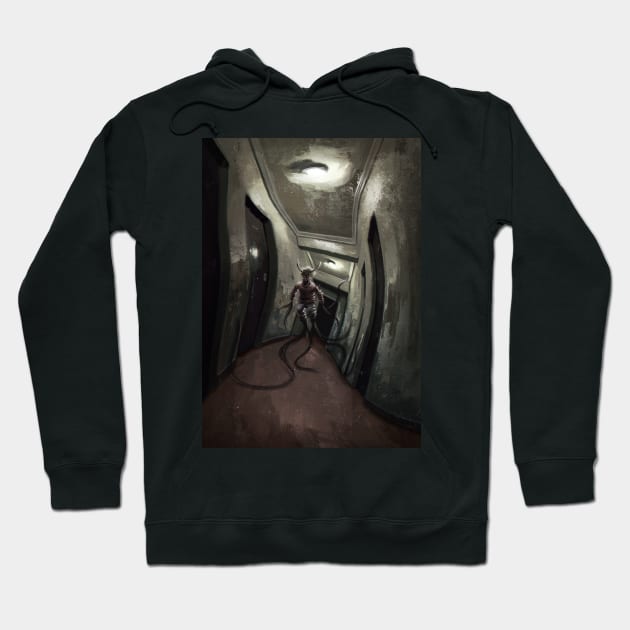 There is something on the third floor Hoodie by Danny Ingrassia Art